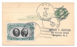 Naval Ship Cancel USS Hamul AD 20 1947 CIPEX Poster Stamp Cinderella Tie... - $9.95