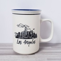 Los Angeles Cobalt Blue Beige Embossed 12 oz. Souvenir Stoneware Coffee ... - $15.27