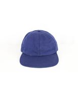 NOS Vtg 60s Streetwear Blank Leather Lined Fitted Baseball Hat Navy USA ... - $820.89 MXN