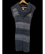 Rue 21 Tunic Sweater Top Y2K Bodycon Wiggle Gray Stripe Preppy Cowl Neck... - $55.38 CAD