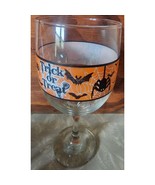 Halloween Stemmed Wine Goblet Trick Or Treat Bats &amp; Spiders 11.5 Ounce S... - $11.67
