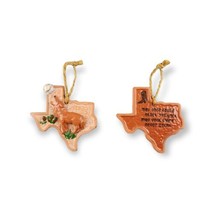 Texas Christmas Ornaments Terra Cotta (2) Coyote Howling at Moon, Cowboy Prayer - £15.09 GBP