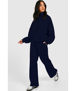 Navy Blue Half Zip Sweatshirt and Pants Set - $64.24