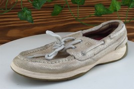 Sperry Top-Sider Youth Girls Shoes Size 2 M Beige Boat Shoe Leather - $21.56