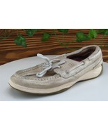 Sperry Top-Sider Youth Girls Shoes Size 2 M Beige Boat Shoe Leather - £17.13 GBP