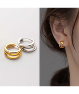 Triple Hoop Earrings For Women Dainty Gold Hoops, Sterling Silver Hoop E... - £10.64 GBP