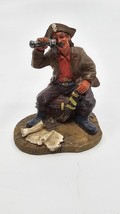 PIRATE Resin Figure With Spyglass, Sword, &amp; Treasure Chest 3 1/2&quot; - $35.37