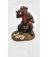 PIRATE Resin Figure With Spyglass, Sword, &amp; Treasure Chest 3 1/2&quot; - €30,28 EUR