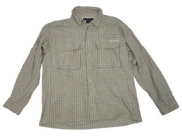 ExOfficio Men&#39;s Large Plaid Long Sleeve Button Up Outdoor Vented Fishing Shirt - £16.86 GBP