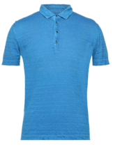 120% Lino Men&#39;s Blue Linen Styled Italy Casual Polo Shirt Size 3XL - $130.61