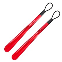 20 Inches Long Shoe Horn (Red) | With Handled Hanging Loop | Durable Plastic Ho - £15.48 GBP
