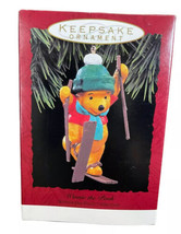 1993 Hallmark Keepsake Winnie the Pooh Skiing Christmas Ornament Pooh Bear - £13.52 GBP