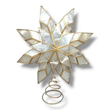 Vintage Capiz Shell Bethlehem Star Layered Christmas Tree Topper Can Be Lighted  - £15.94 GBP