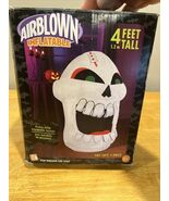 2006 Gemmy 4ft Skeleton Skull Airblown Inflatable Blowup Spooky Hallowee... - €21,24 EUR