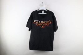 Vtg Y2K Mens L Faded 2007 Sturgis Bike Week Tribal Hog Skull Fire Flames T-Shirt - £44.60 GBP