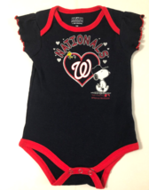 MLB Washington Nationals Girl&#39;s Navy &amp; Red Short Sleeve Snoopie Outfit Size 12M - £9.37 GBP