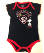 MLB Washington Nationals Girl&#39;s Navy &amp; Red Short Sleeve Snoopie Outfit S... - £9.42 GBP