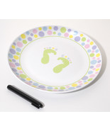 Autograph Plate With Marker Baby Feet Design Pastel - $823.12 MXN