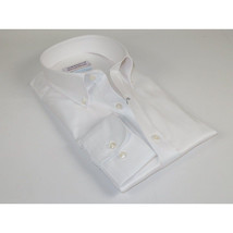Mens 100% Italian Cotton Shirt Non Iron SORRENTO Button Down Oxford 4529 White image 5