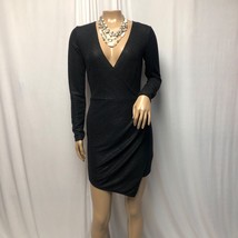 Motel Mini Dress Womens Small Black Long Sleeve Deep V Neck Bodycon Cock... - $24.50