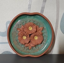 Vintage Soviet Latvia Pottery ceramic Wall Decor Hanging Plaque Plate signed MP - £35.72 GBP