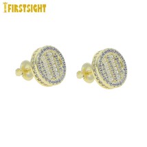 Micro pave 5a cubic zirconia cz earrings round heart shaped hip hop ice out bling screw thumb200