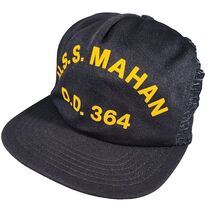 USS MAHAN DD-364 Cap Hat Vtg 70s United States Navy Farragut-Class Snapback - $7.96