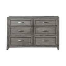 Gray 6-Drawer Dresser | Wooden Bedroom Furniture - £696.83 GBP