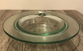 Vintage Green Recycled Blown Art Glass Ashtray Candle Holder Trinket Candy Dish - £37.64 GBP