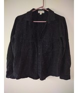 Cloth &amp; Stone Women White Speckles On Black Button Up Shirt Size Small EUC - $25.74