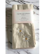 Cupcakes &amp; Cashmere Set Of 4 Napkins 18” X 18” With Embroidered Daisy Fl... - £27.38 GBP
