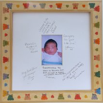 Nursery Newborn Childrens Teddy Bear Infant Signature Greeting Baby Phot... - $20.00