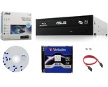 Asus 16X BW-16D1HT Internal Blu-ray Burner Drive Bundle with 1 Pack M-DI... - £155.65 GBP