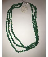 Iris &amp; Lily London Silver &amp; Genuine Gemstone green 3 Layers Necklace new - $137.64 CAD