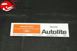 68 Shelby GT500 KR 69 70 GT500 Autolite Air Cleaner Service Instructions Decal - £786.95 GBP