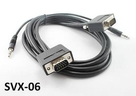6Ft Ultra-Slim Svga (Hd15) W/ 3.5Mm Stereo Audio Monitor Cable, Svx-06 - £19.65 GBP
