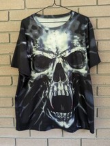 Black White - Skull Graphic T-Shirt Size: XXL - £11.05 GBP