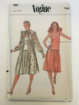 Vintage Vogue Sewing Pattern 7961 Sz 20 Misses Flared Coat Camisole Skirt Uncut - £15.74 GBP