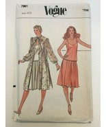 Vintage Vogue Sewing Pattern 7961 Sz 20 Misses Flared Coat Camisole Skir... - £16.01 GBP