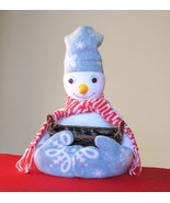 Snowman w/ Nut basket fleece stuffed unique Gift or Deco Idea  - $49.95