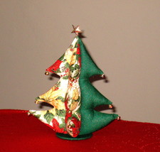 Christmas Tree stuffed bells star top Unique Gift 8&quot;x11&quot; from handmade p... - £23.50 GBP