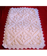 Vintage Design Baby Cover Stylish Boy Girl 20&quot;x29&quot; white knitted - $89.00