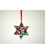 QChristmas Star  Designer fabric stuffed Set of 3 Ornaments - $29.95