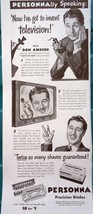 Don Ameche For Personna Blades Magazine Print Article Art Advertisement  1940s - £7.97 GBP