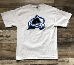 Colorado Avalanche Vintage T-shirt w/Patch Gray Midwest Embroidery Size Large - £31.14 GBP