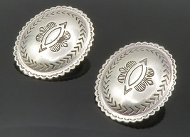NAVAJO 925 Sterling Silver - Vintage Etched Arrow Pattern Drop Earrings ... - £77.02 GBP