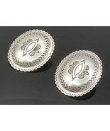 NAVAJO 925 Sterling Silver - Vintage Etched Arrow Pattern Drop Earrings ... - $96.71