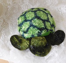 Aurora Plush Sea Turtle 7&quot; Bean Bag Type Green with Gold Belly - Nice! - £6.04 GBP