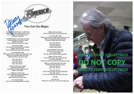 Dewey Bunnell signed America &quot;You Can Do Magic&quot; Lyrics sheet COA Proof autograph - £116.84 GBP