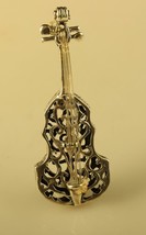 Vintage Sterling Silver Detail Art Deco Scroll Ornate Cello Instrument Miniature - £31.75 GBP